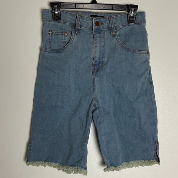 Pretty Little Thing Denim Biker Shorts Women Size 6 - Picture 1 of 4